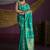 Turquoise handloom silk blend weaving saree