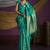 Turquoise handloom silk blend weaving saree