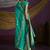 Turquoise handloom silk blend weaving saree