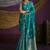 Teal handloom silk blend weaving saree