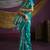 Teal handloom silk blend weaving saree