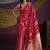 Red handloom silk blend weaving saree