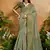 Weaving handloom viscose cotton green saree