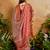 Weaving handloom viscose cotton red saree