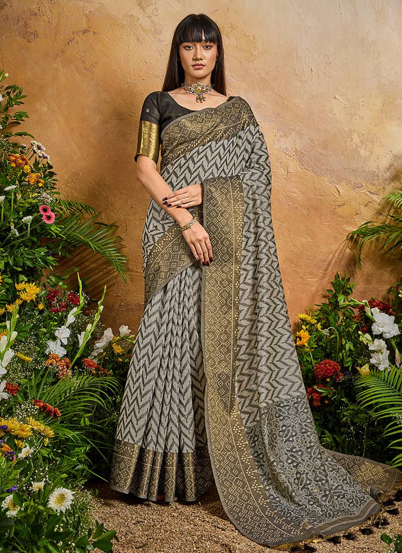 Weaving handloom viscose cotton black saree