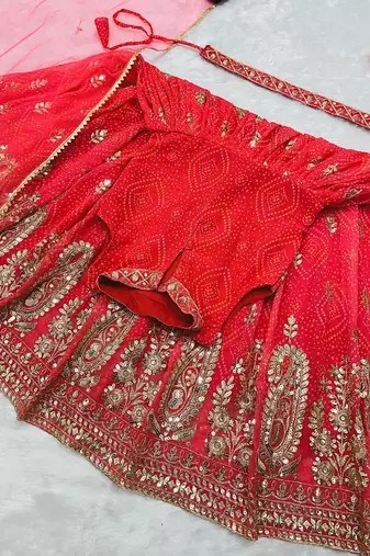 Heavy fox georgette with embroidered work kids fancy gown