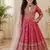 Kids chinon silk digital print with embroidered work wedding gown