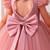 Pink embellished net party wear fit & flare girls dress