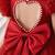Red embellished net party wear fit & flare girls dress