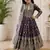 Kids chinon silk digital print with embroidered work wedding gown