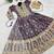 Kids chinon silk digital print with embroidered work wedding gown