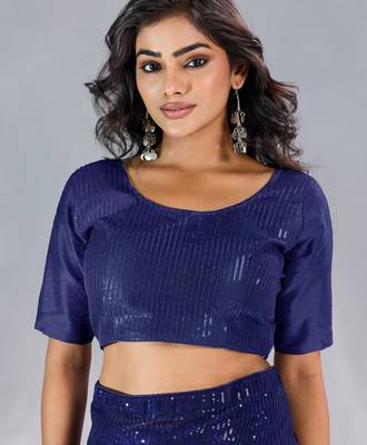 Pure georgette embellished sequinned party wear saree 5