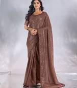 Pure georgette embellished sequinned party wear saree