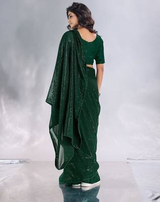Pure georgette embellished sequinned party wear saree 2