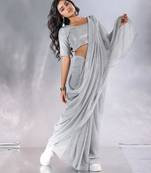 Pure georgette embellished sequinned party wear saree