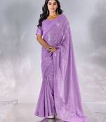 Pure georgette embellished sequinned party wear saree