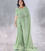 Pure georgette embellished sequinned party wear saree