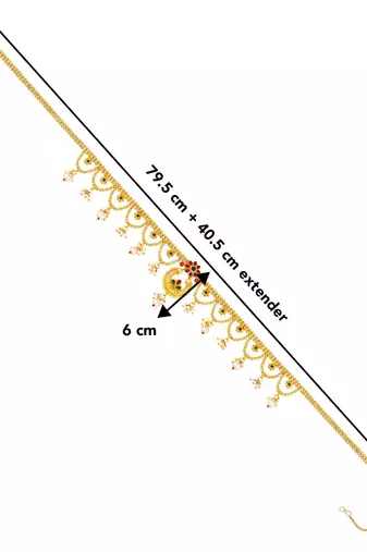 Aheli kundan pearl kamar band belly waist chain gift for women