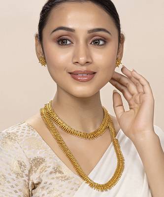 Aheli traditional maharani haar necklaces with earrings south indian bridal set 1