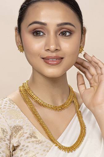 Aheli traditional maharani haar necklaces with earrings south indian bridal set