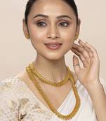 Aheli traditional maharani haar necklaces with earrings south indian bridal set