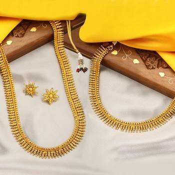 Aheli traditional maharani haar necklaces with earrings south indian bridal set 2