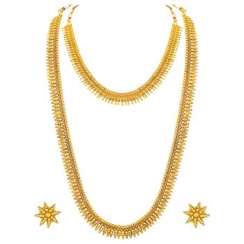 Aheli traditional maharani haar necklaces with earrings south indian bridal set 3