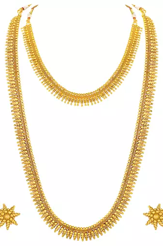 Aheli traditional maharani haar necklaces with earrings south indian bridal set