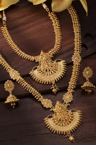 Aheli traditional ethnic bridal choker long necklace with jhumka earrings jewellery sets