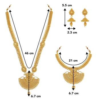 Aheli traditional ethnic bridal choker long necklace with jhumka earrings jewellery sets 4