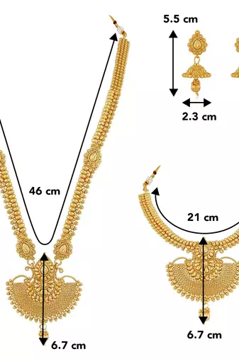Aheli traditional ethnic bridal choker long necklace with jhumka earrings jewellery sets