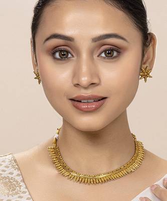 Aheli traditional maharani necklace with earrings traditional festive bridal jewellery set 1