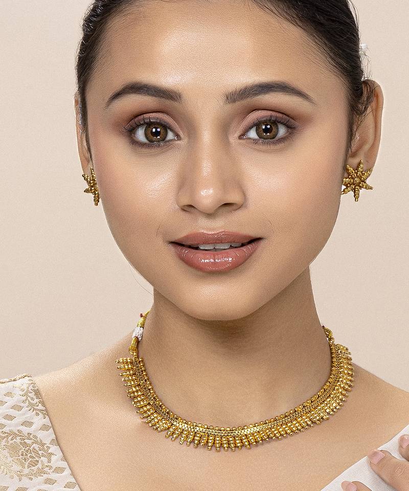 Aheli traditional maharani necklace with earrings traditional festive bridal jewellery set