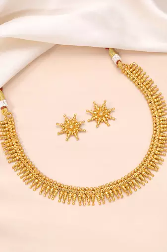 Aheli traditional maharani necklace with earrings traditional festive bridal jewellery set