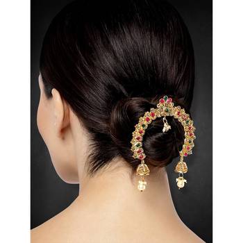 Aheli traditional juda pins with pearl jhumki drops wedding hair accessories gift for women 2