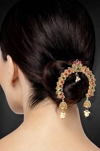Traditional Juda Pins Pearl Jhumki Wedding Hair Women