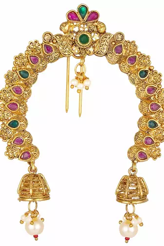 Aheli traditional juda pins with pearl jhumki drops wedding hair accessories gift for women