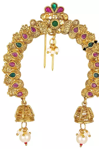 Aheli traditional juda pins with pearl jhumki drops wedding hair accessories gift for women