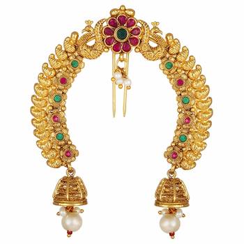 Aheli traditional ethnic juda pins with pearl jhumki drops bridal hair accessories for women 3