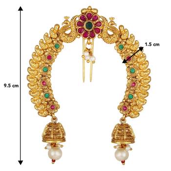 Aheli traditional ethnic juda pins with pearl jhumki drops bridal hair accessories for women 4