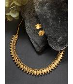 Aheli south indian traditional bridal short maharani coin necklace earrings jewellery sets