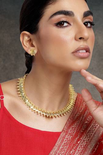 gold maharani coin necklace earrings sets