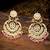 Aheli gold plated indian ethnic bridal kundan pearl chandbali earrings for women girls fancy
