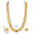 Aheli south indian traditional bridal long maharani coin necklace earrings jewellery set