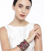Aheli maroon silk thread chuda bangle set navratri gift for women