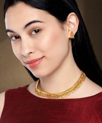 Aheli traditional choker necklace with earring jewellery set 2