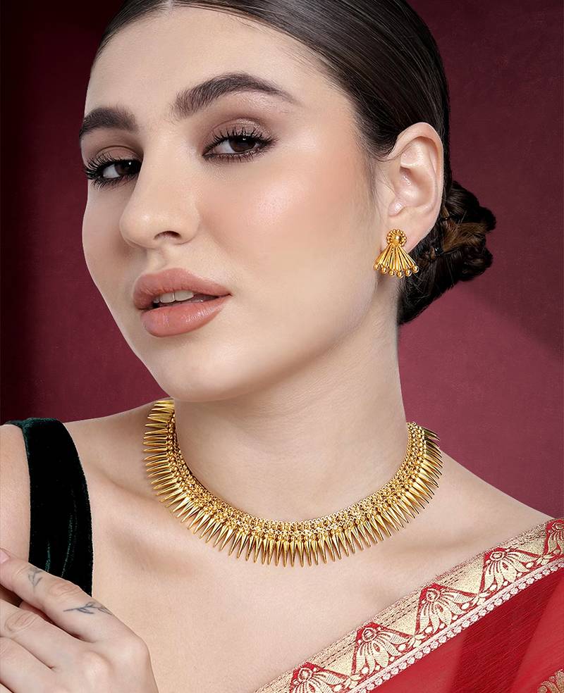 Aheli choker necklace with earring ethnic jewellery set