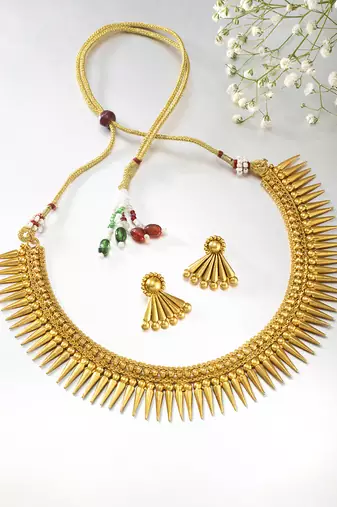 Aheli choker necklace with earring ethnic jewellery set