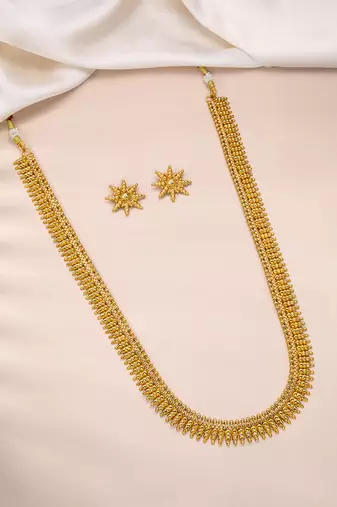 Aheli traditional maharani haar necklace with earrings festive bridal wear jewellery set