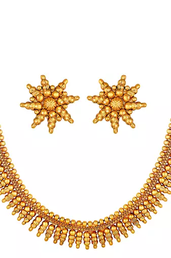 Aheli traditional maharani haar necklace with earrings festive bridal wear jewellery set